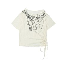 スカーフ付きチェーンプリントTシャツ