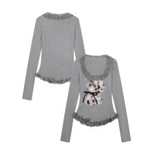 【HOOK】for girls ファーフリルトップス