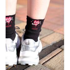 HOOK -original-　メルティハート刺繍リブハイソックス