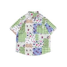 【HOOK】古着風総柄ビッグアロハシャツ