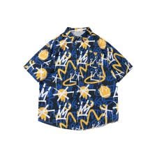 【HOOK】古着風総柄ビッグアロハシャツ