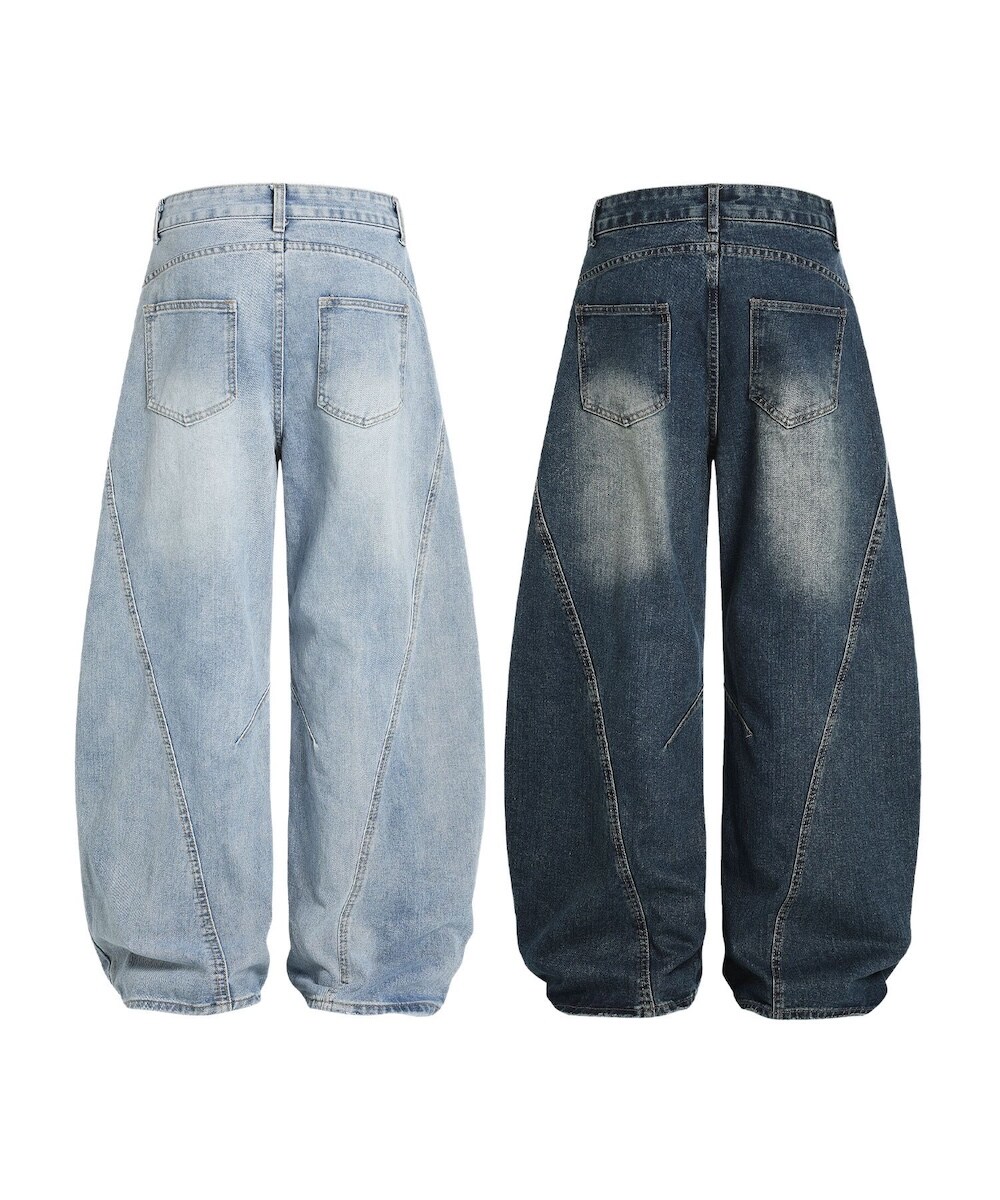 L.G.B. ダメージ加工デニムパンツ ルーズフィット レトロブルー ダメージ加工 デニムパンツ NZK6232