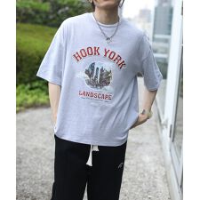 HOOK -original- 古着風都市グランジプリント半袖TEE