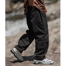 【HOOK】ヴィンテージ風ウォッシュ加工横切り替えカーゴパンツ
