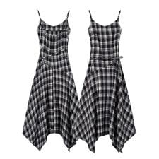 HOOK for girls　チェック柄 キャミワンピース アシメヘム