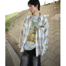 HOOK -original-　レトロ古着風 チェック柄オーバーサイズシャツ
