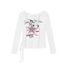 HOOK for girls　Y2K スターモチーフ × サイドリボン ロングスリーブ