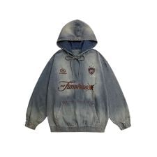 HOOK -select- 　刺繍デニムプルオーバーパーカー