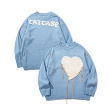 【HOOK】個性派・ハートステッチのスウェット風ニット