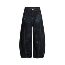 コクーン ペンキ加工 デニムパンツ