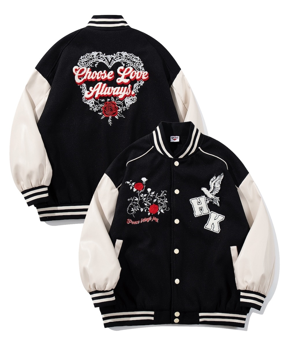 WEB限定 WARDROBE SMART】ブラックメルトン レザーライク スタジャン