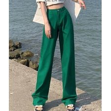 ジャスミングランディフローラム(Jasmine Grandiflorum)の【Jasmine】ハイウエストワイドストレートデニムカラーパンツ