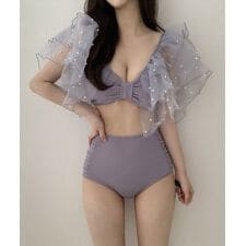 ジャスミングランディフローラム(Jasmine Grandiflorum)のビーズフリルスリーブスイムウェア