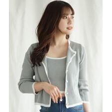 【Jasmine】リブ編みアンサンブル キャミソール+カーディガン