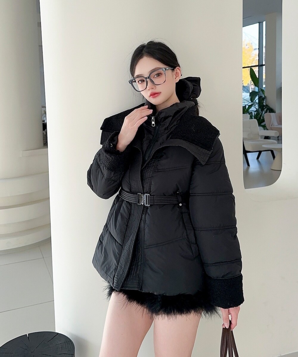 洗える撥水】10の欲張りを満たす フェイクファーフード付き ダウン