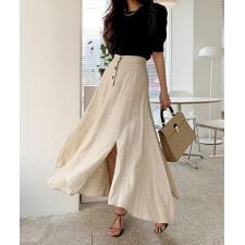 【Jasmine】麻のロングマーメイドスカート (SS)