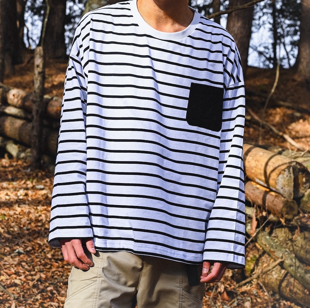 ポケット付きボーダーロンT BORDER POCKET L/S T SHIRTS【smore】 ポケット付きボーダーロンT BORDER POCKET L/S T SHIRTS【smore