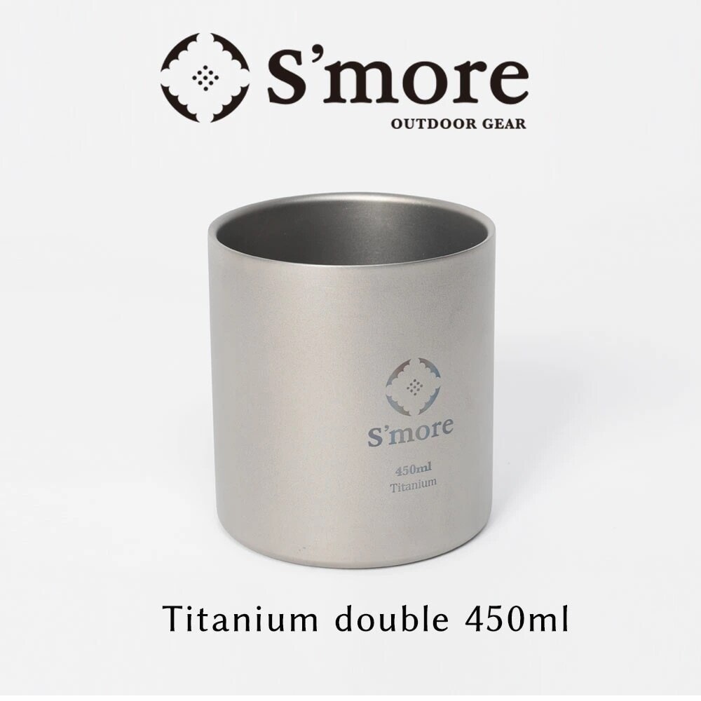 [}C]Smore `^Jbv450ml Titanium cup double 450ml/XAiS'morej Vo[