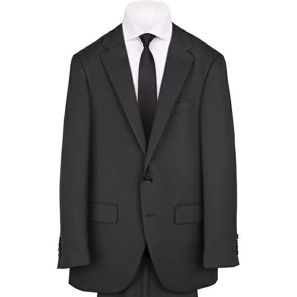 オールシーズン】2釦シングルスーツ ノータック プレミアムブラック
