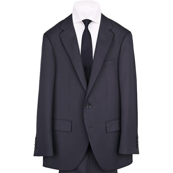 洗える2釦スーツ】ノータック グレー シャークスキン柄 ※パンツ裾上げ