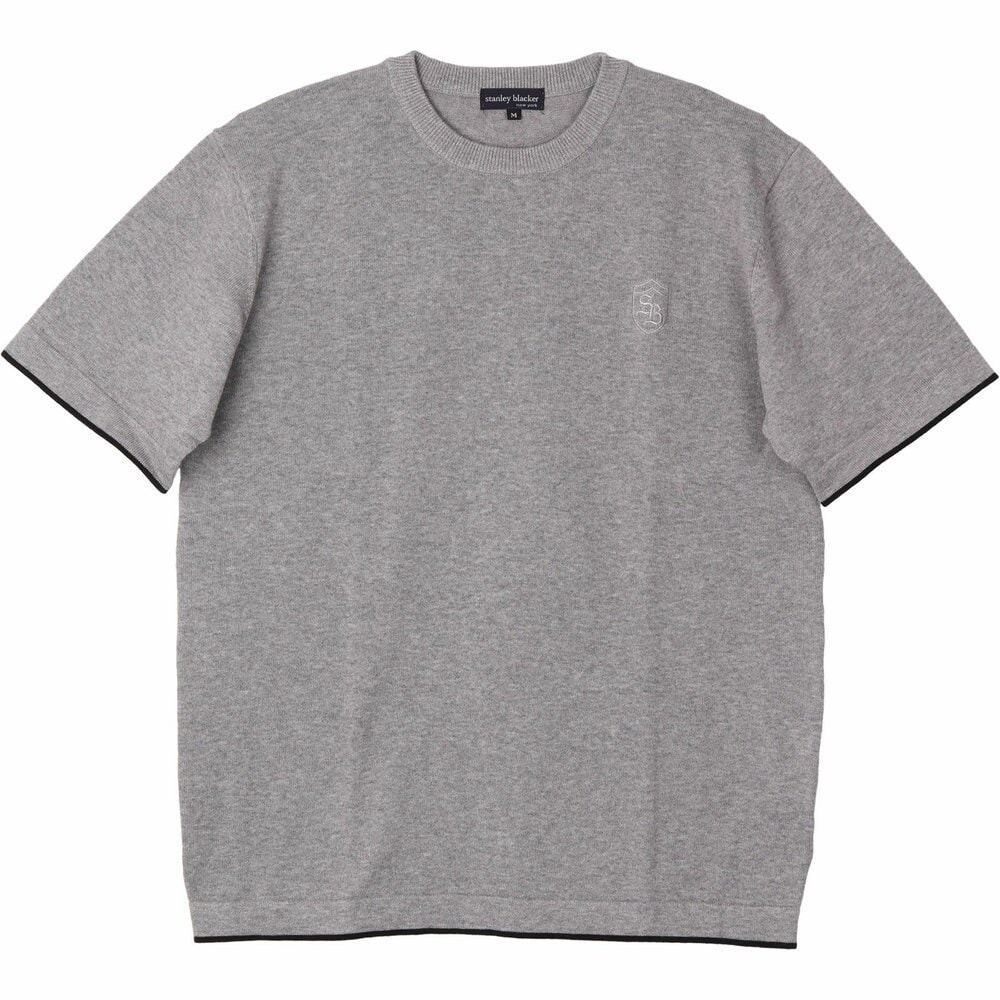 stanley blacker】【半袖】クルーネックニットTシャツ/グレー