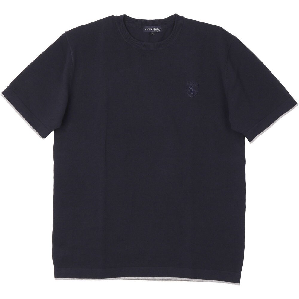stanley blacker】【半袖】クルーネックニットTシャツ/グレー