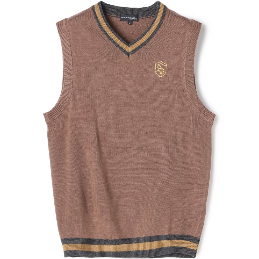 stanley blacker】チルデンニットベスト/ブラウン/ウォッシャブル