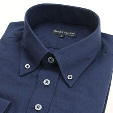 【stanley blacker】【長袖】リネンブレンドボタンダウンシャツ ネイビー | コナカ(konaka)