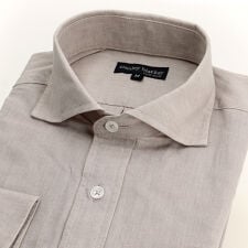 【stanley blacker】【長袖】カッタウェイシャツ グレー リネンブレンドコットン | コナカ(konaka)