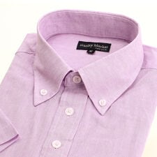 【stanley blacker】【半袖】リネンブレンドボタンダウンシャツ 無地 ライラック | コナカ(konaka)