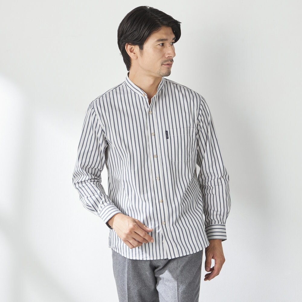 長袖】ストレッチオックスフォード ボタンダウンシャツ イエロー