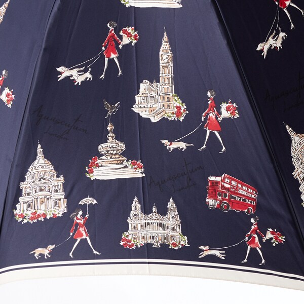 Aquascutum（アクアスキュータム） ロンドンガール柄 雨傘（長傘