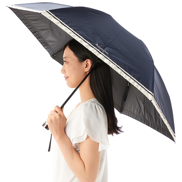 Aquascutum （アクアスキュータム）大寸 Wボーダー晴雨兼用傘