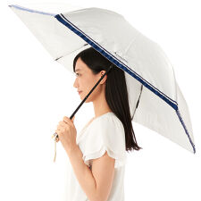 Aquascutum （アクアスキュータム）大寸 Wボーダー晴雨兼用傘（折りたたみ・ミニ傘）