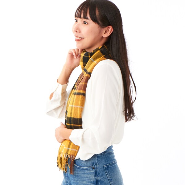 Aquascutum（アクアスキュータム） カシミヤ100％チェックマフラー