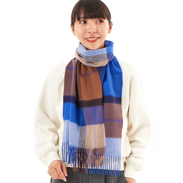 Aquascutum（アクアスキュータム） カシミヤ100％チェックマフラー