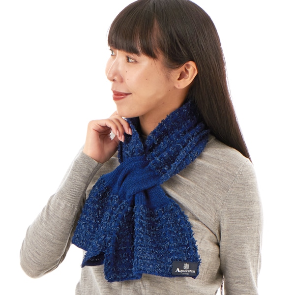 Aquascutum（アクアスキュータム）】キャンディーマフラー | アクア