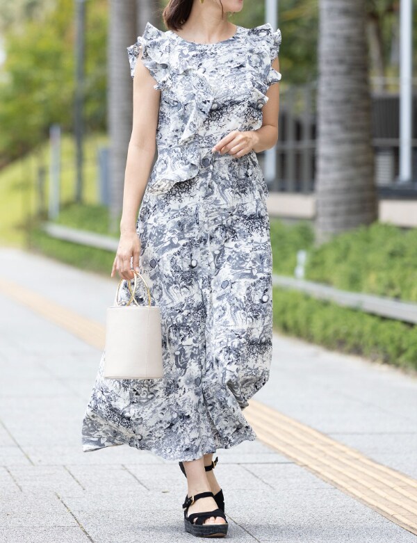 スウィートマミー　マタニティワンピース　レーススカート ポンチ授乳ワンピース＆総レーススカート 2点セット 授乳服