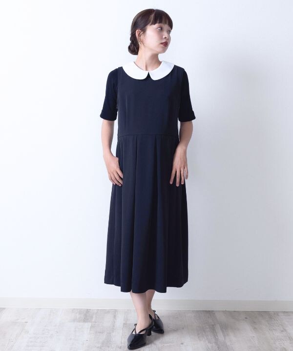 ノースリーブ タック ワンピース オフィス [マタニティ 産前産後