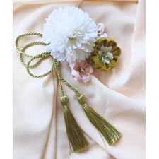 スウィートマミー(SWEET MOMMY)のつまみ細工 ヘアクリップ＆タッセルピン 2点セット　子どもから大人まで使える！