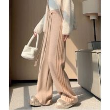 エタニティセレクト(ETERNITY SELECT)の裏起毛 サイドフリンジ ニットパンツ [レディース]