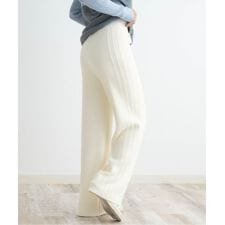 裏起毛 サイドフリンジ ニットパンツ [レディース]