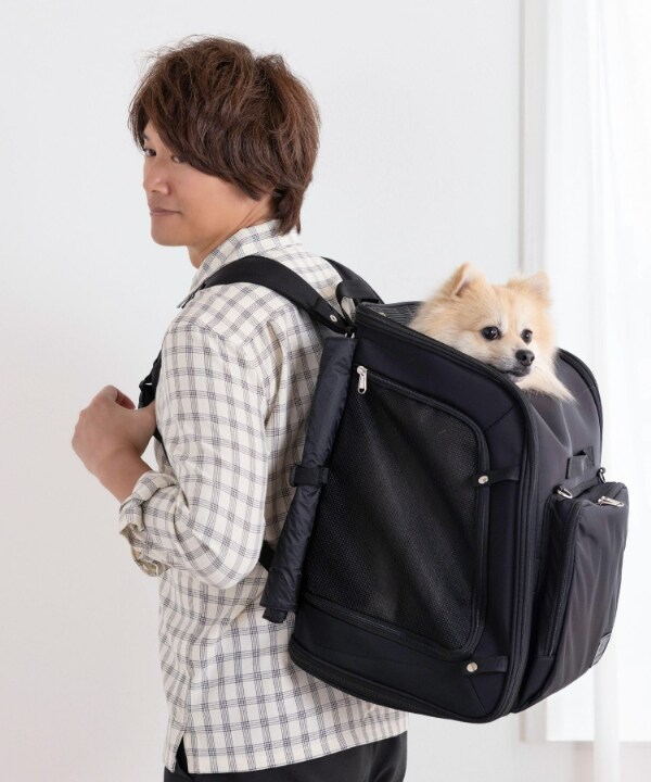 CAT&DOG ペット用キャリーケース リュック ブラック CAT&DOG】 撥水 ペット用キャリーケース リュック | おねこさま