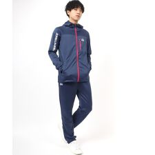 【パーカー+ロングパンツのセット】 ジャージ 上下 メンズ 胸ポケット 切替ハイスタンドパーカー