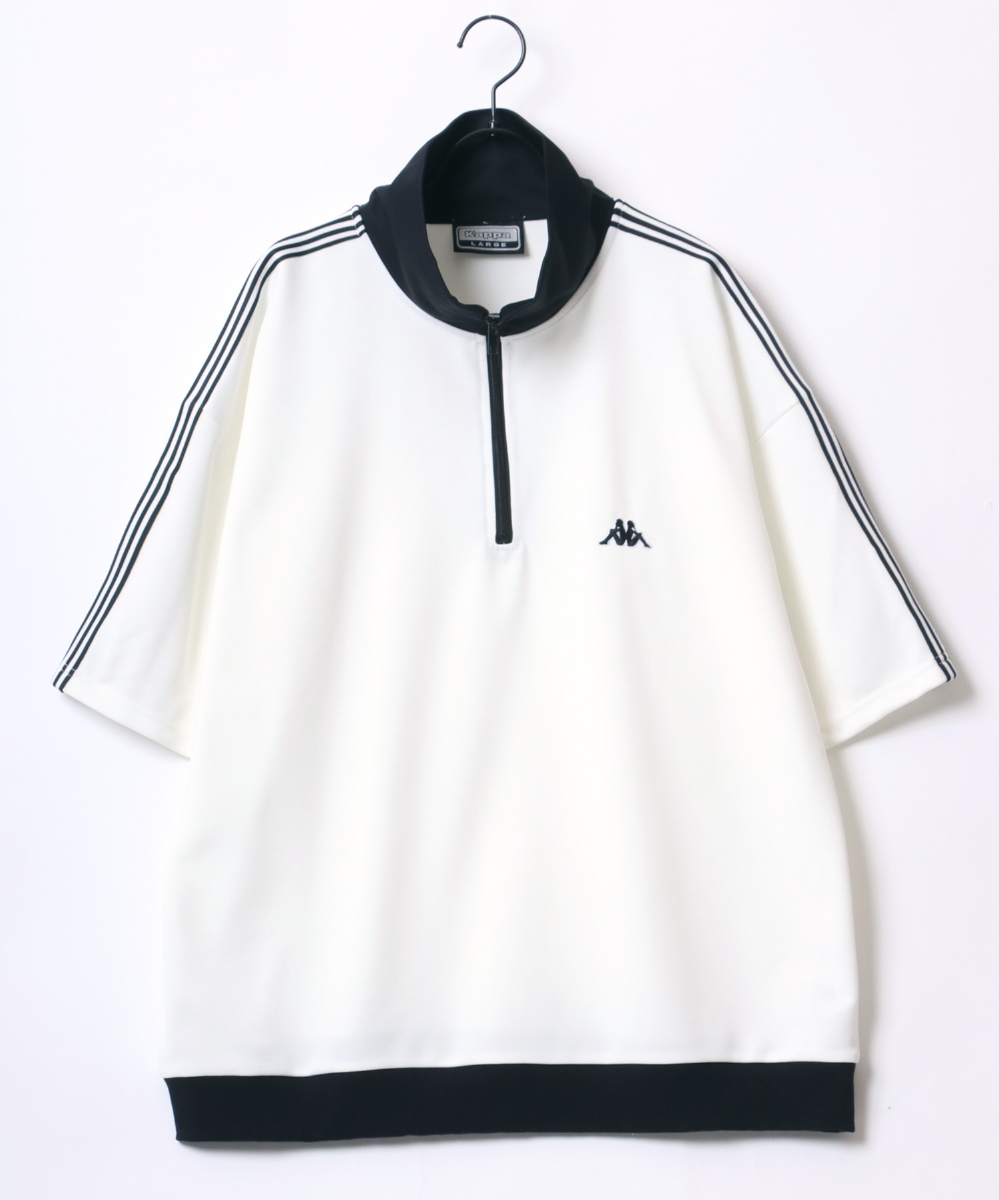 【希少】KAPPA｜カッパ　90S　ハーフジップ　半袖シャツ　Tシャツ　Lサイズ