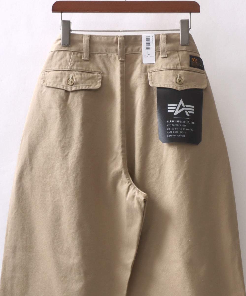 OFFICERS CHINO 2TUCK PANTS/ワイドテーパード 2タックチノパン