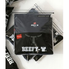 Hanes/へインズ BEEFY/ビーフィー 無地 クルーネック ロングスリーブTシャツ/パックT