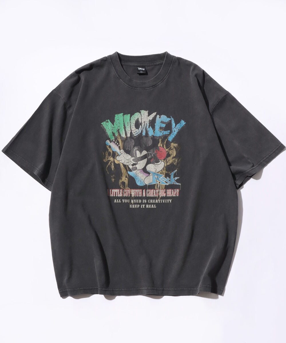 ミッキーマウスヴィランズオーバーサイズ半袖Tシャツヴィンテージ加工