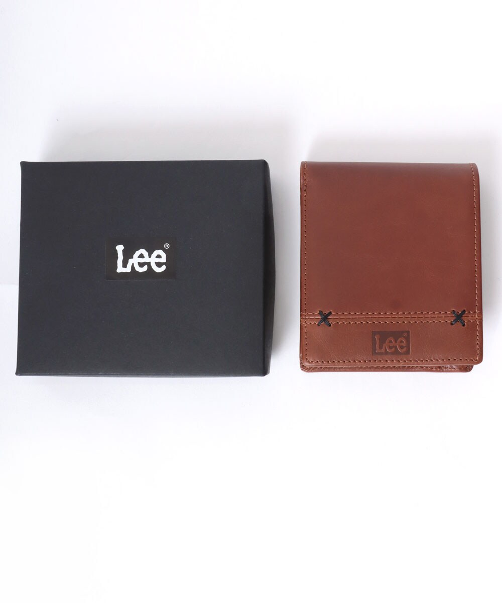 型押ロゴ入り】 牛革 レザー ウォレット 二つ折り 財布 コンパクト