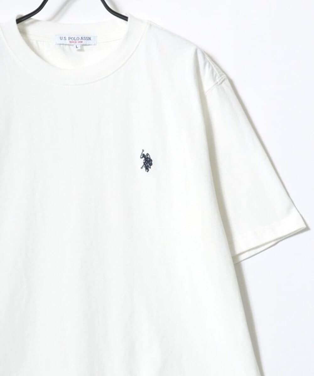 【ホースマン刺繍入り】 オーバーサイズ コットン 半袖Tシャツ 無地T レディース メンズ